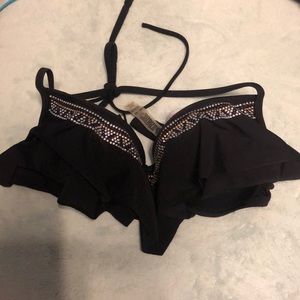 PINK Flounce Bathing Suit Top in M